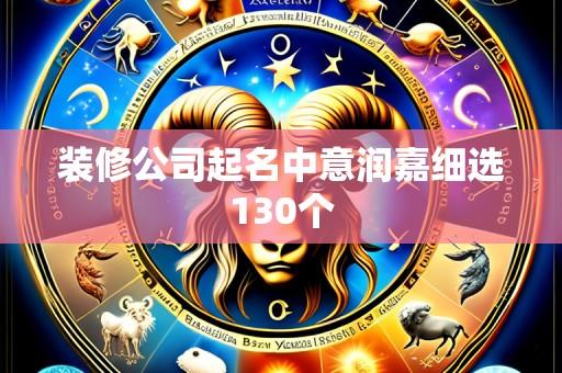 装修公司起名中意润嘉细选130个