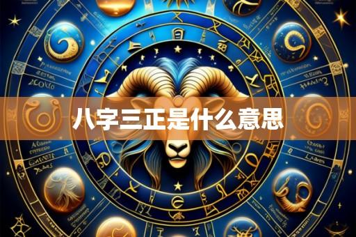 八字三正是什么意思