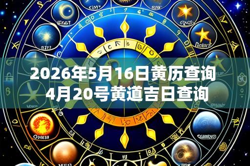 2026年5月16日黄历查询  4月20号黄道吉日查询