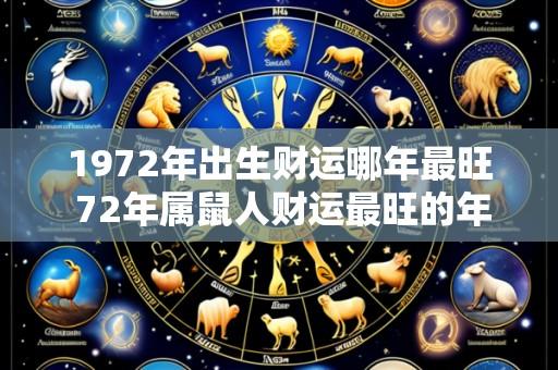 1972年出生财运哪年最旺 72年属鼠人财运最旺的年份