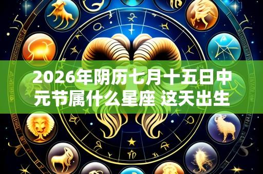2026年阴历七月十五日中元节属什么星座 这天出生好吗