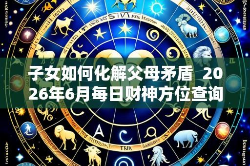 子女如何化解父母矛盾  2026年6月每日财神方位查询表