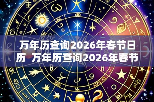万年历查询2026年春节日历  万年历查询2026年春节