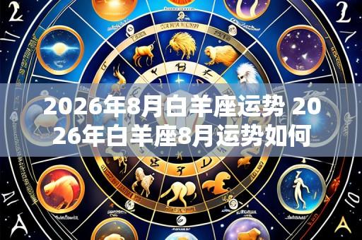 2026年8月白羊座运势 2026年白羊座8月运势如何