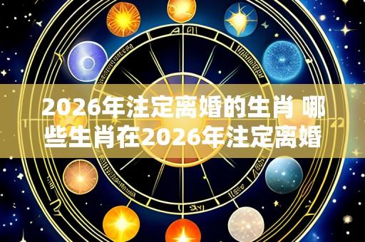 2026年注定离婚的生肖 哪些生肖在2026年注定离婚