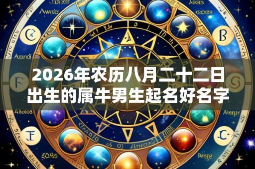 2026年农历八月二十二日出生的属牛男生起名好名字推荐