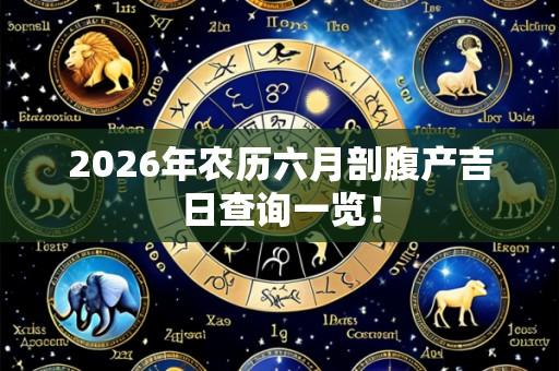 2026年农历六月剖腹产吉日查询一览！