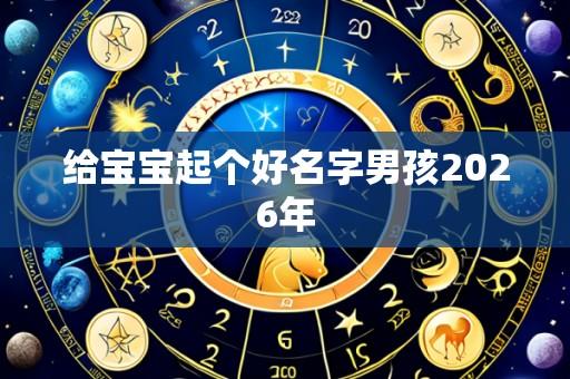 给宝宝起个好名字男孩2026年