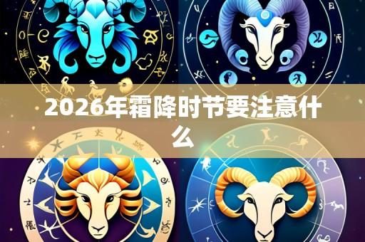 2026年霜降时节要注意什么