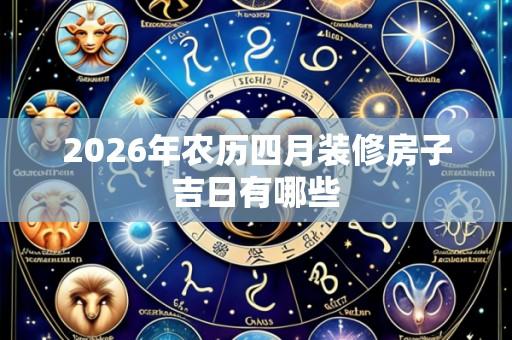 2026年农历四月装修房子吉日有哪些