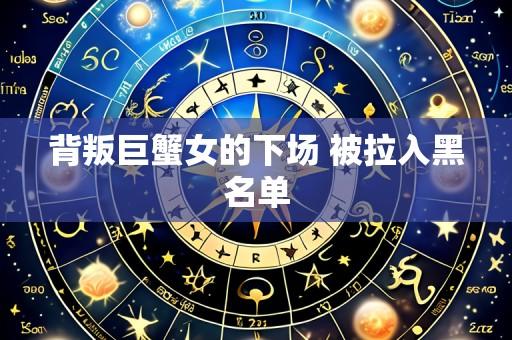 背叛巨蟹女的下场 被拉入黑名单