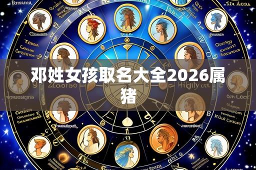 邓姓女孩取名大全2026属猪