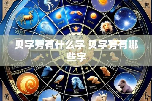 贝字旁有什么字 贝字旁有哪些字