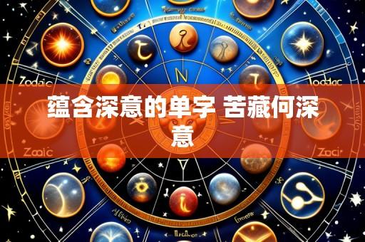 蕴含深意的单字 苦藏何深意