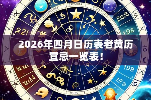 2026年四月日历表老黄历宜忌一览表！