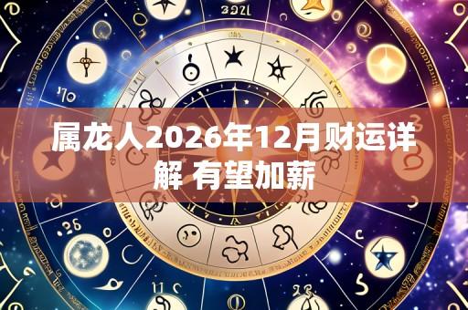 属龙人2026年12月财运详解 有望加薪