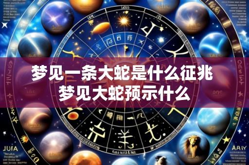 梦见一条大蛇是什么征兆 梦见大蛇预示什么