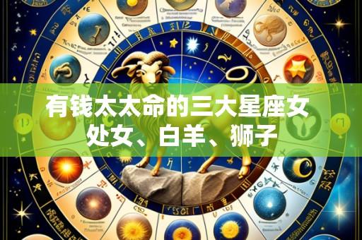 有钱太太命的三大星座女 处女、白羊、狮子