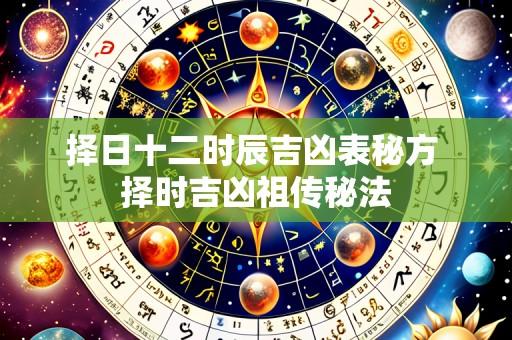 择日十二时辰吉凶表秘方 择时吉凶祖传秘法