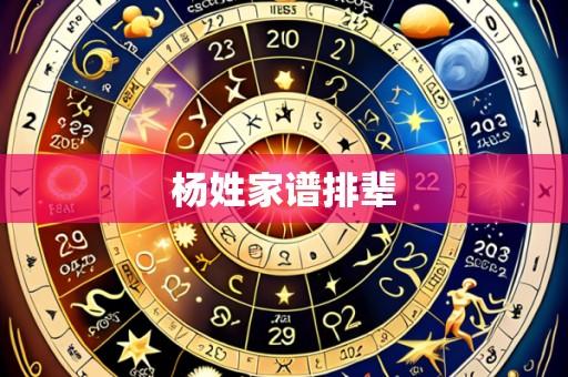 杨姓家谱排辈