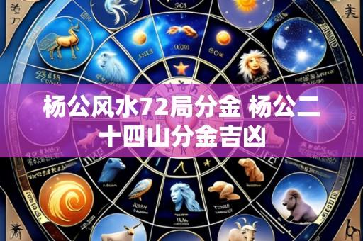 杨公风水72局分金 杨公二十四山分金吉凶