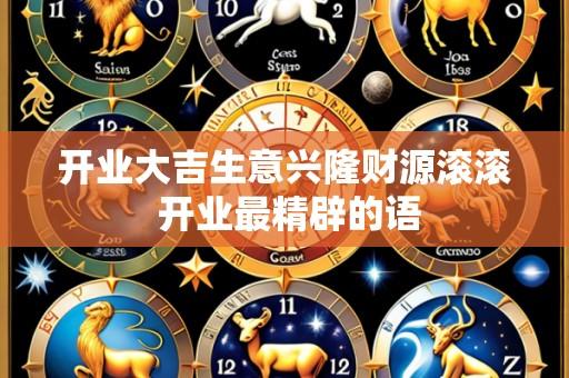 开业大吉生意兴隆财源滚滚 开业最精辟的语