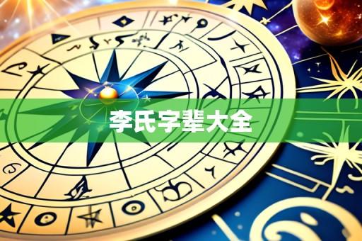 李氏字辈大全