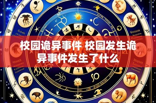 校园诡异事件 校园发生诡异事件发生了什么