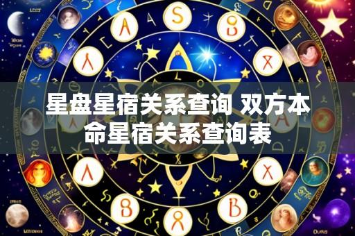 星盘星宿关系查询 双方本命星宿关系查询表