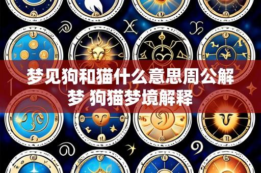 梦见狗和猫什么意思周公解梦 狗猫梦境解释