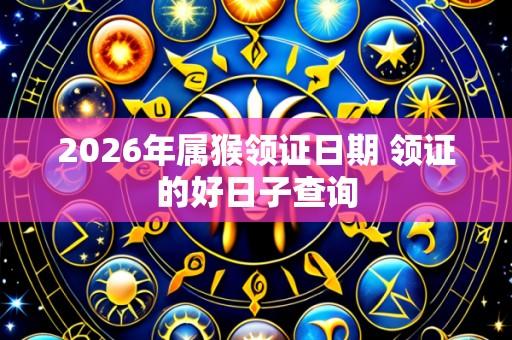 2026年属猴领证日期 领证的好日子查询