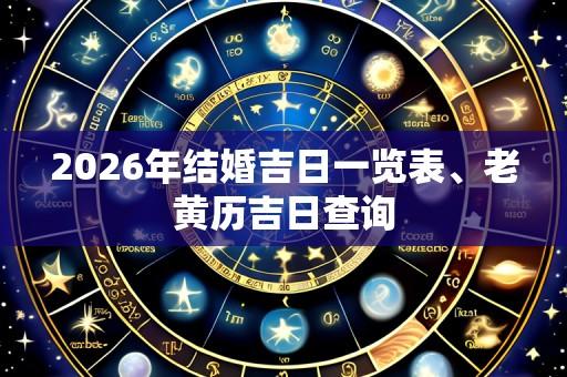 2026年结婚吉日一览表、老黄历吉日查询