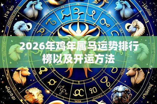 2026年鸡年属马运势排行榜以及开运方法