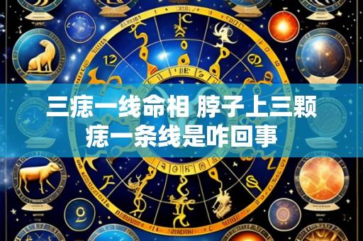 三痣一线命相 脖子上三颗痣一条线是咋回事