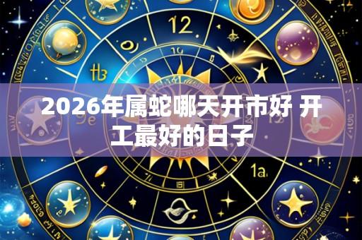 2026年属蛇哪天开市好 开工最好的日子