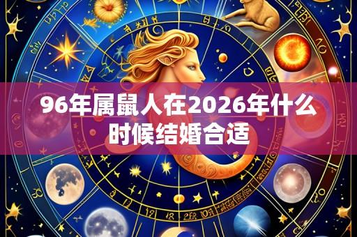 96年属鼠人在2026年什么时候结婚合适