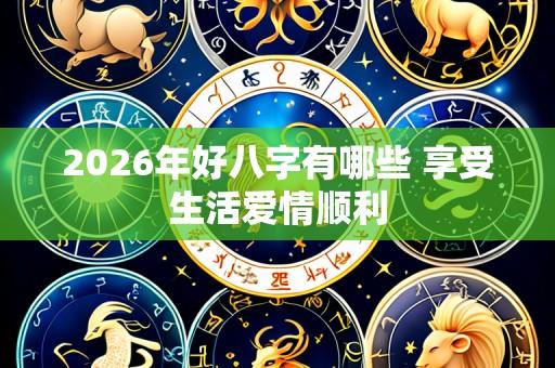 2026年好八字有哪些 享受生活爱情顺利