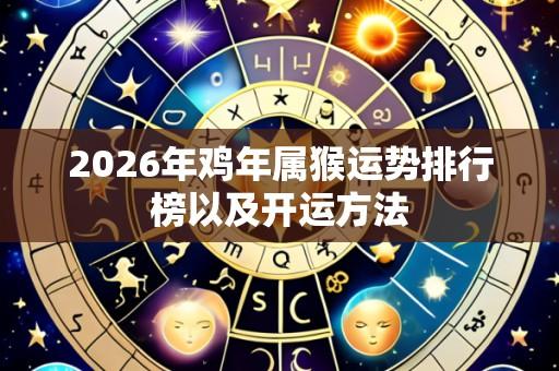 2026年鸡年属猴运势排行榜以及开运方法
