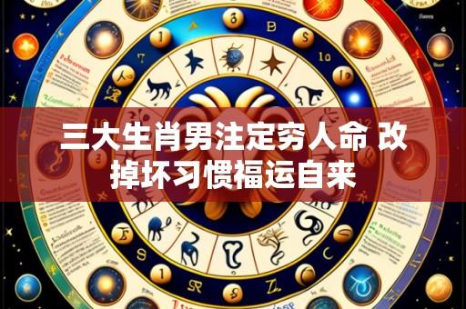 三大生肖男注定穷人命 改掉坏习惯福运自来