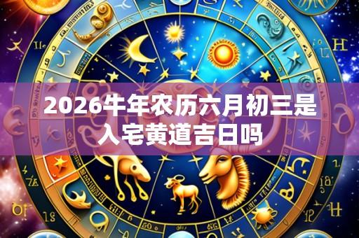 2026牛年农历六月初三是入宅黄道吉日吗