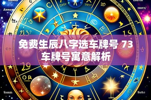 免费生辰八字选车牌号 73车牌号寓意解析