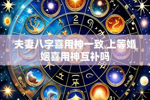 夫妻八字喜用神一致 上等婚姻喜用神互补吗