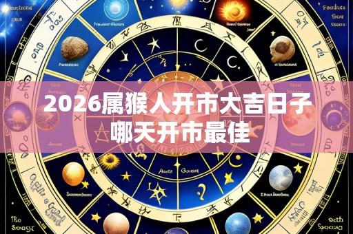 2026属猴人开市大吉日子 哪天开市最佳