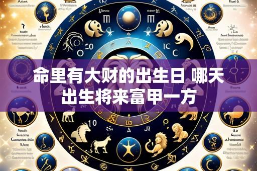 命里有大财的出生日 哪天出生将来富甲一方