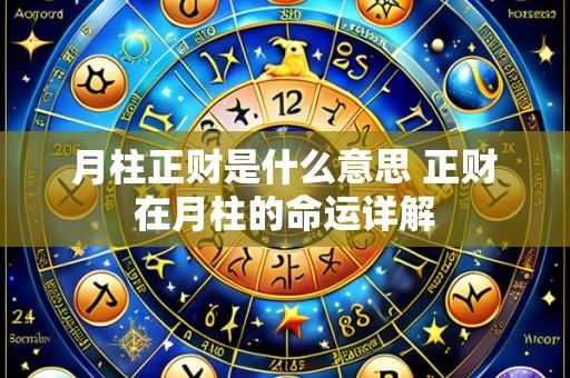 月柱正财是什么意思 正财在月柱的命运详解