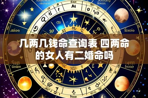 几两几钱命查询表 四两命的女人有二婚命吗