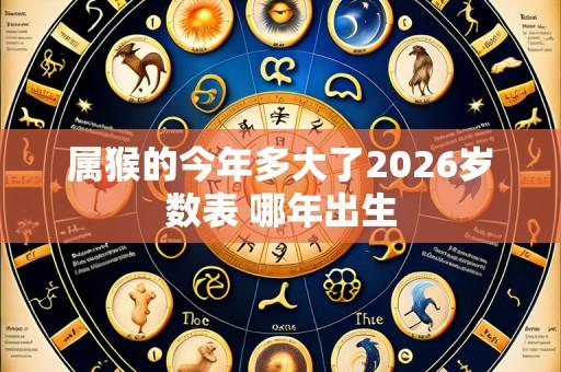 属猴的今年多大了2026岁数表 哪年出生