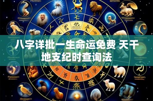 八字详批一生命运免费 天干地支纪时查询法
