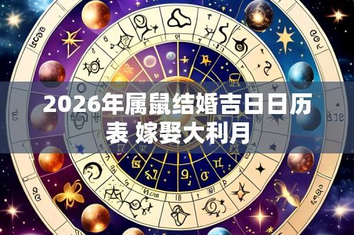 2026年属鼠结婚吉日日历表 嫁娶大利月