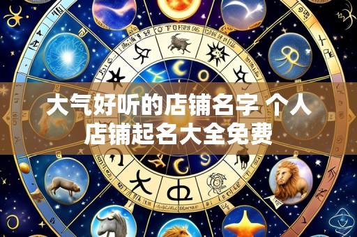 大气好听的店铺名字 个人店铺起名大全免费